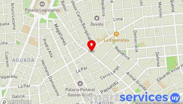 mapa de Abitab Servicio de giros bancarios en Montevideo