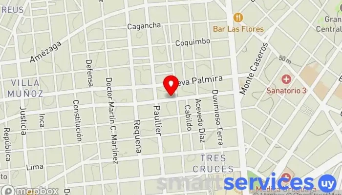 mapa de Abitab Institución financiera en Montevideo