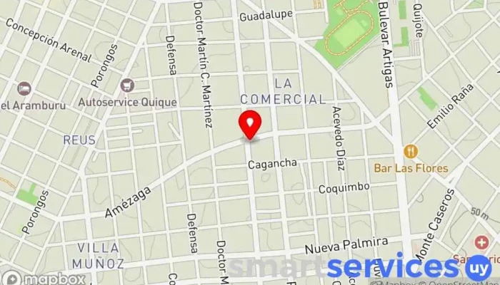 mapa de Abitab Oficina de cambio de divisas en Montevideo