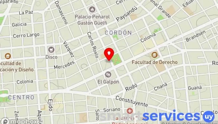 mapa de Abitab Cobro de deudas en Montevideo