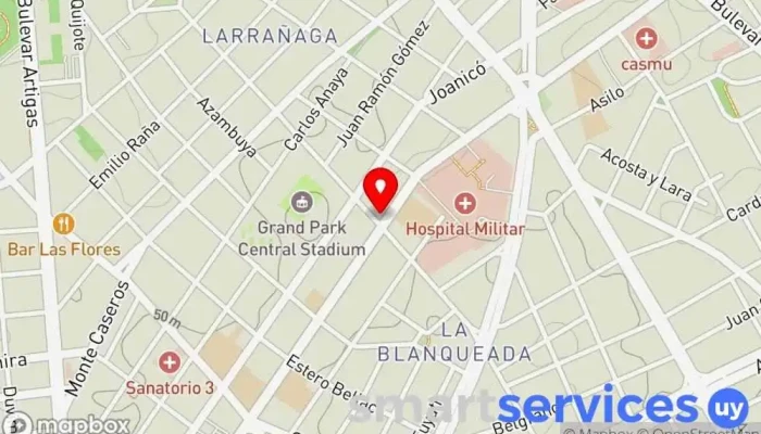 mapa de Abitab Institución financiera en Montevideo