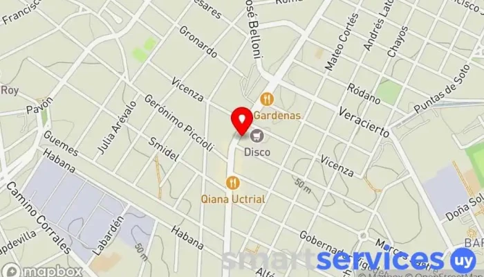 mapa de Abitab Cobro de deudas en Montevideo
