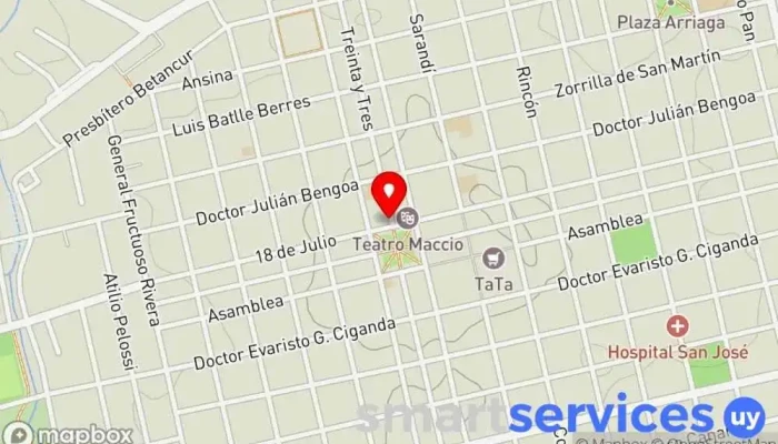 mapa de Abitab Cajeros automáticos en San José de Mayo