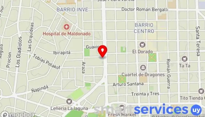 mapa de Abitab Institución financiera en Maldonado