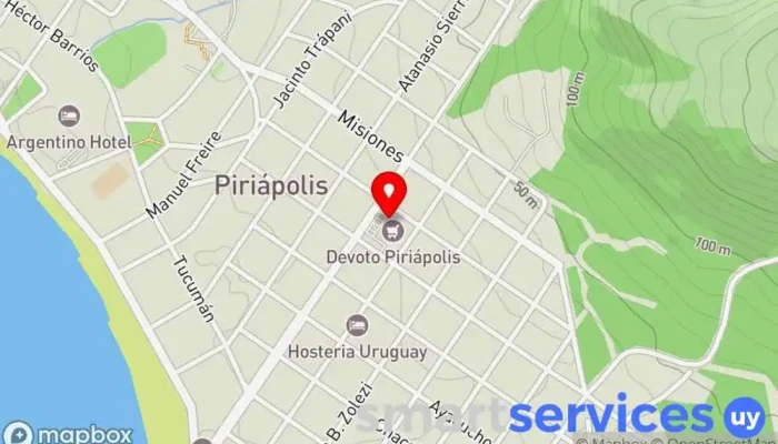 mapa de Abitab Institución financiera en Piriápolis