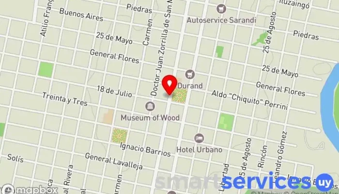 mapa de Abitab Servicio de transferencias de dinero en Carmelo
