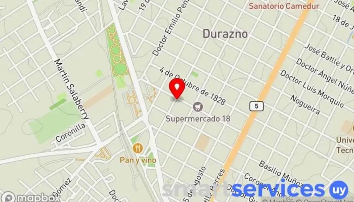 mapa de Abitab Banco en Durazno