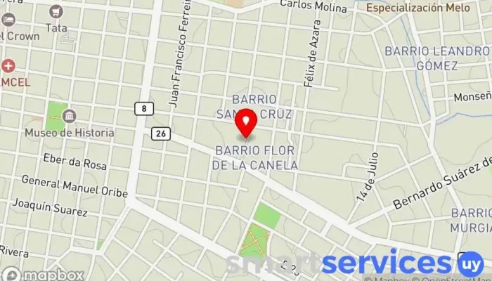 mapa de Abitab Oficina de cambio de divisas en Melo
