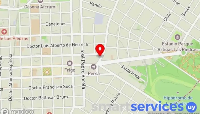 mapa de Abitab Institución financiera en Las Piedras