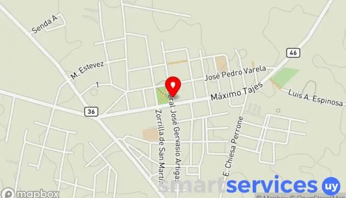 mapa de Abitab Cobro de deudas en Los Cerrillos