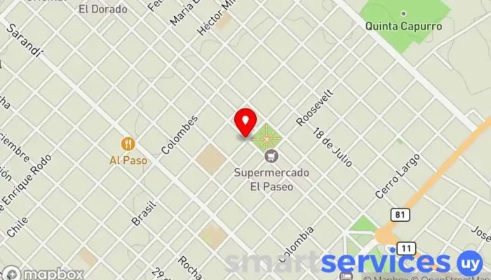 mapa de Abitab Institución financiera en Santa Lucía