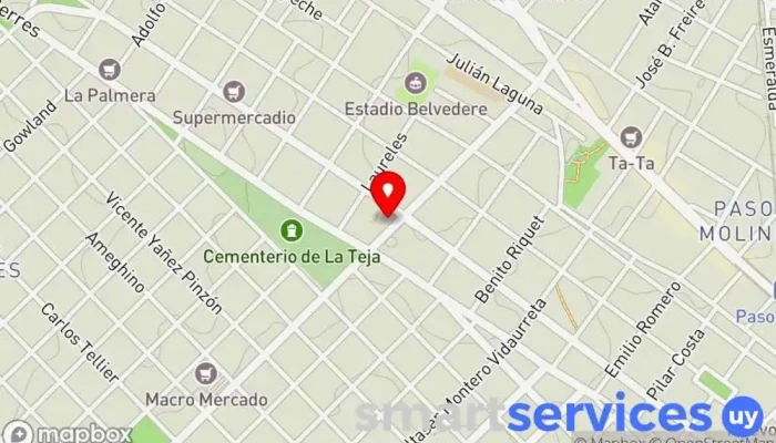 mapa de Abitab Oficinas de empresa en Montevideo