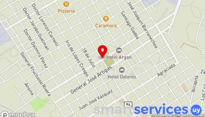 mapa de Abitab Banco en Dolores