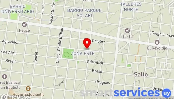 mapa de Abitab Servicio de cobro de cheques en Salto