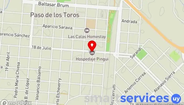 mapa de Abitab Servicio de giros bancarios en Paso de los Toros