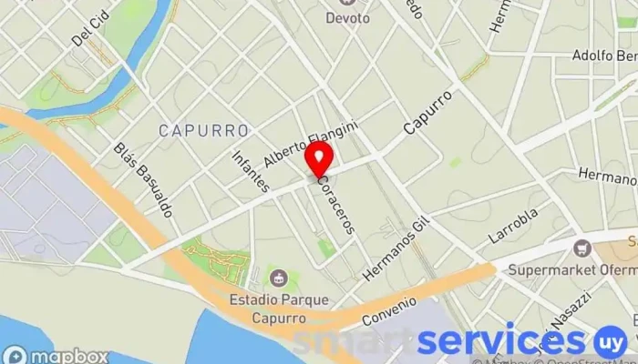 mapa de Abitab N°43 Institución financiera en Montevideo