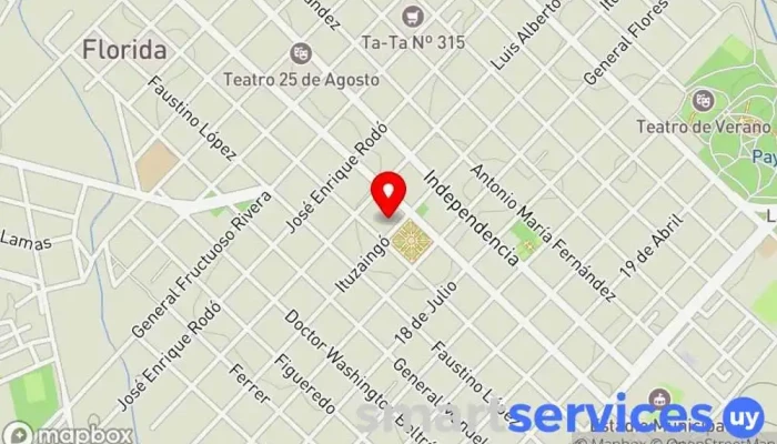 mapa de Abitab Plaza Asamblea Banco en Florida