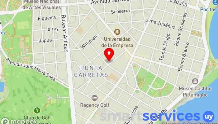 mapa de Abitab Podestá AG 74 Institución financiera en Montevideo