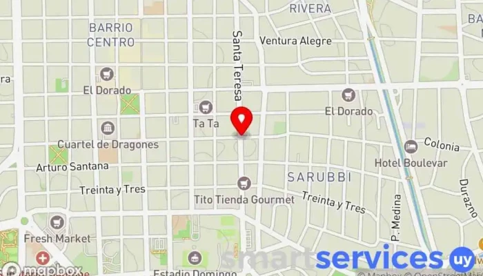 mapa de Abitab Santa Teresa Cajeros automáticos, Oficina de cambio de divisas en Maldonado