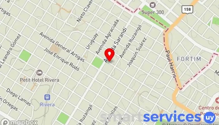 mapa de ADR - Agencia de Desarrollo de Rivera Organización no gubernamental en Rivera