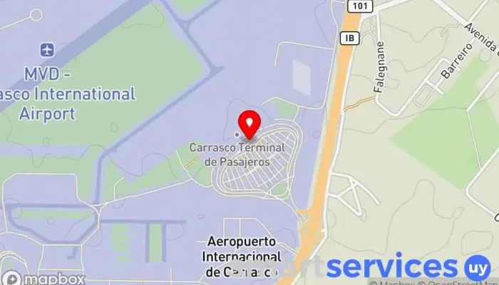 mapa de Aeropuerto Nuevo Bus stop en Ciudad de la Costa