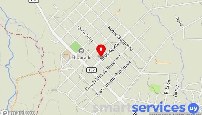 mapa de Ag de Quinielas y Abitab Cajeros automáticos en Aiguá