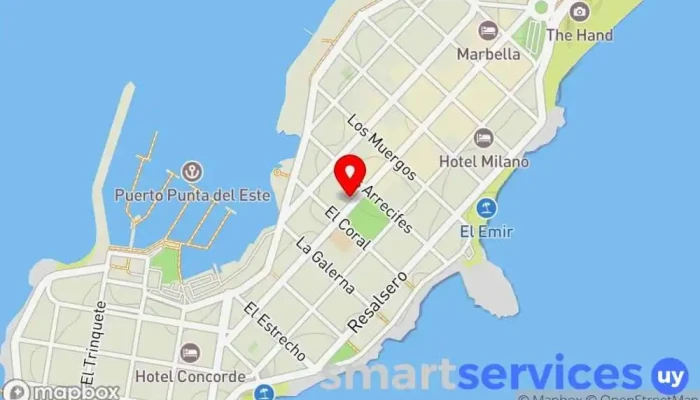 mapa de Agencia 1 de Quiniela Oficinas de empresa en Punta del Este