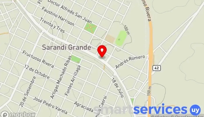 mapa de Agencia Bruno-Turismar Empresa de autobuses en Sarandí Grande