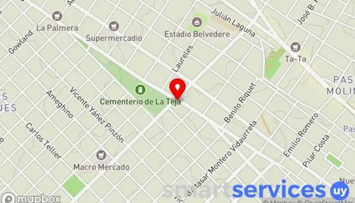 mapa de Agencia Cerro del BSE Oscar Etchevers E Hijos S.C Compañía de seguros en Montevideo
