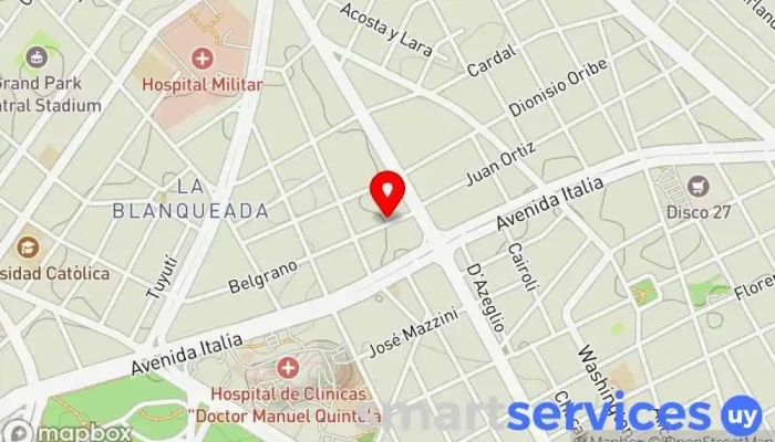 mapa de Agencia de Buses Campotur Servicio de transporte en Montevideo
