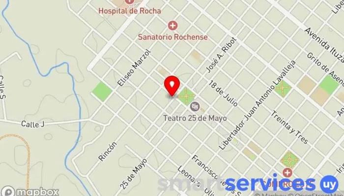 mapa de Agencia de Quinielas/Abitab Oficina de cambio de divisas en Rocha