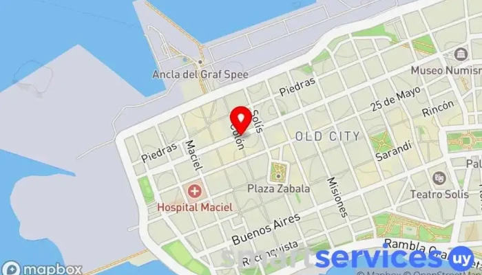mapa de Agencia Marítima SUR Servicio de logística en Montevideo