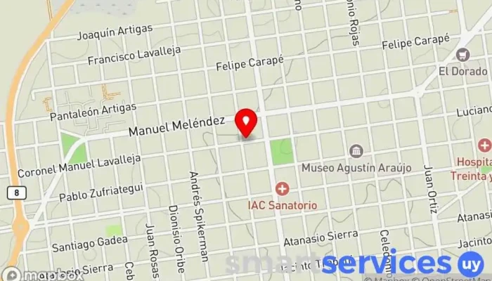 mapa de Agencia Nuñez Servicio de transporte en Treinta y Tres
