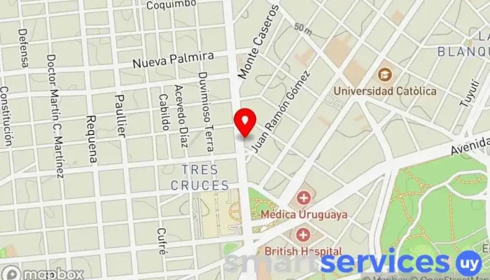 mapa de AMEC Uruguay Programa de salud y bienestar en Montevideo