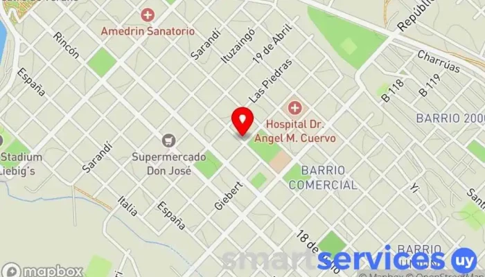 mapa de Analia Martinez Seguros Agencia aseguradora de automóviles en Fray Bentos