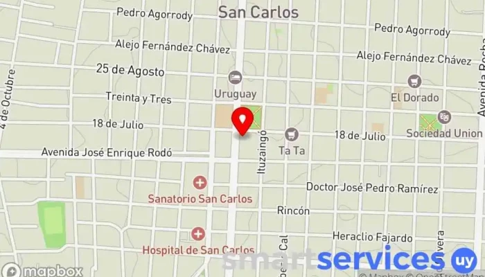 mapa de ANCAP Gasolinera en San Carlos