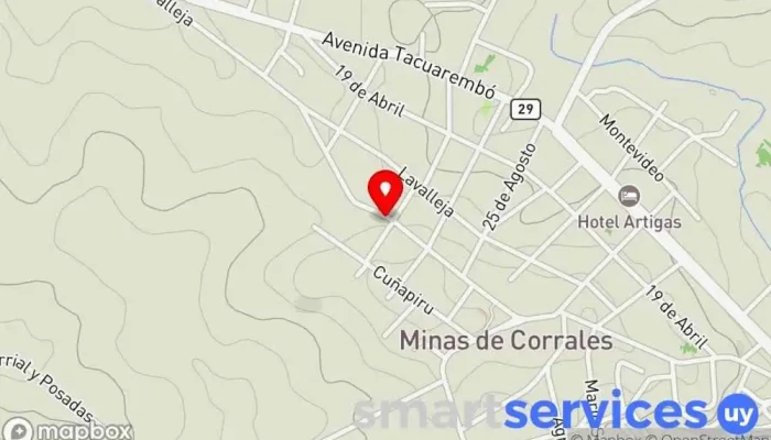 mapa de Anglo Minas de Corrales Escuela en Minas de Corrales