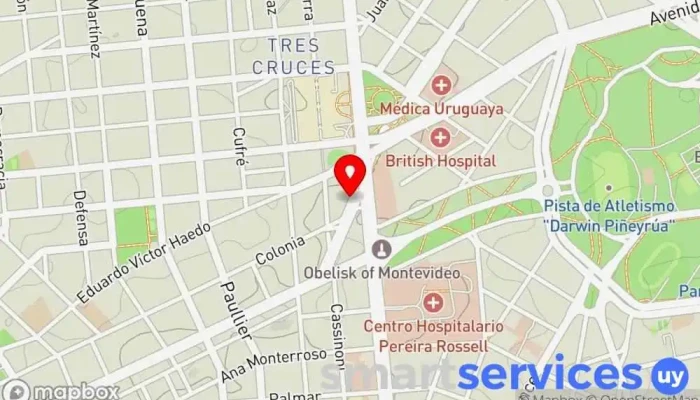 mapa de Antiguo Cine Liberty Lugar de interés histórico en Montevideo