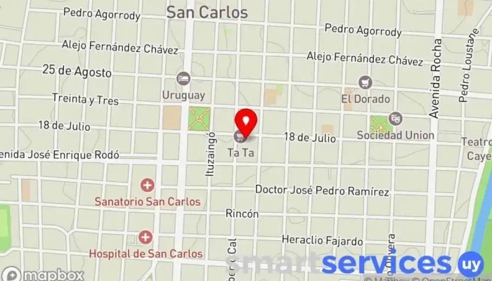 mapa de Arte Vision Óptica en San Carlos