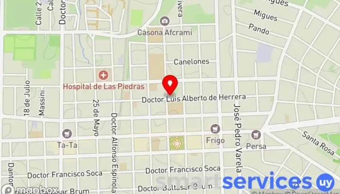 mapa de Asistencia en Viajes Corredor de seguros, Compañía de seguros en Las Piedras