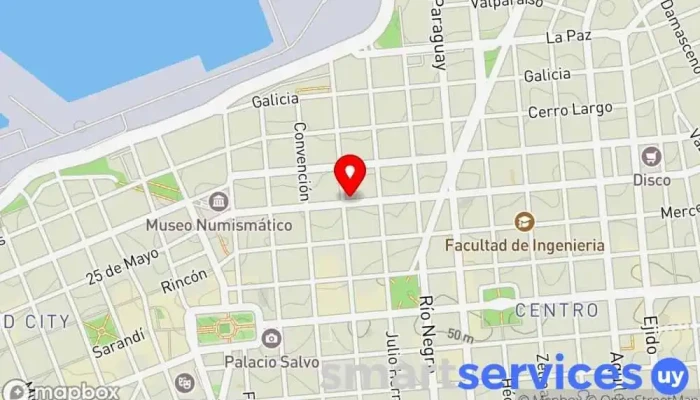 mapa de Av. Uruguay Y Rio Branco  en Montevideo