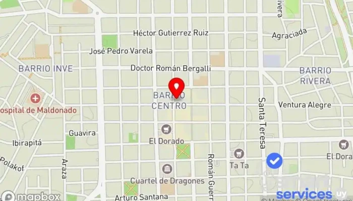 mapa de AVAL Cerrajería Cerrajero, Automoción en Maldonado