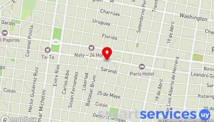 mapa de Avis Rent A Car Agencia de alquiler de coches en Paysandú