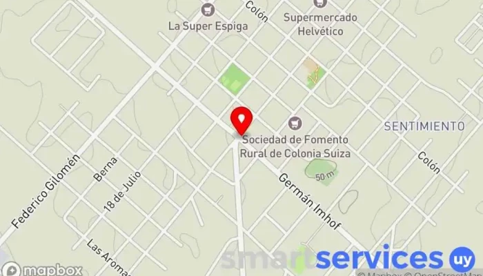 mapa de AXION NUEVA HELVECIA Gasolinera en Nueva Helvecia