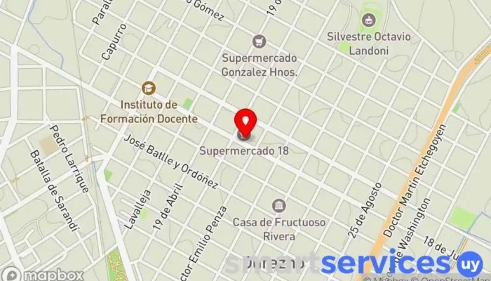 mapa de Banca de Quinielas Durazno Tienda de lotería en Durazno