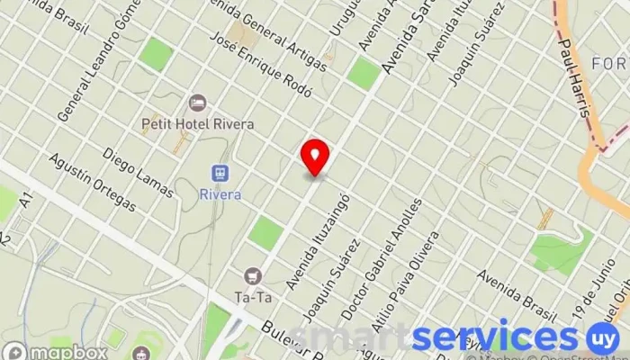 mapa de Banco de Seguros del Estado - Agencia Rivera Compañía de seguros en Rivera