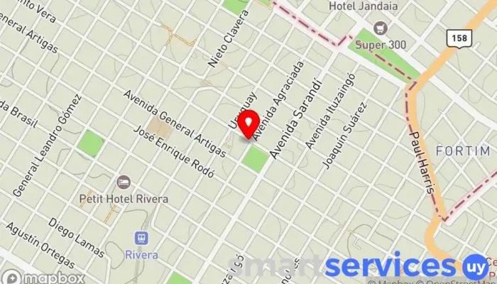 mapa de Banco de Seguros del Estado - Sucursal Rivera Compañía de seguros en Rivera