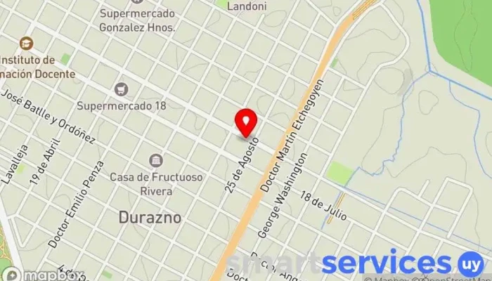 mapa de Barraca Giordano Proveedor de materiales de construcción en Durazno