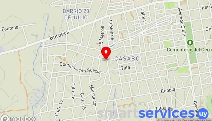 mapa de BARRACA LOS GURISES Proveedor de materiales de construcción en Montevideo
