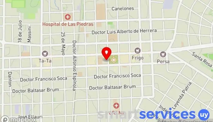 mapa de BBVA Banco en Las Piedras